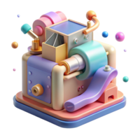 extraordinary rustic Plastic Printing Machine Extruder Close Up Transparent Background authentic png