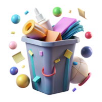 elegant rustic Recycle Bin with Paper and Cardboard Cutout original png