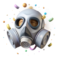 serene modern Pollution Mask Front View with White Filter Isolated png