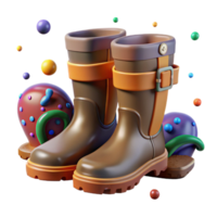 impressive creative Hunter Boots Muddy Isolated Transparent Background detailed png