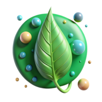 wonderful minimalist Green Leaf with Water Droplets Isolated on Transparent Background high resolution png