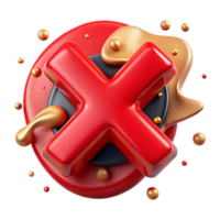 beautiful artistic Red X on Oil Spill Cutout Element authentic png