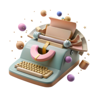 wonderful abstract Old Typewriter Cutout with Keys Detailed authentic png