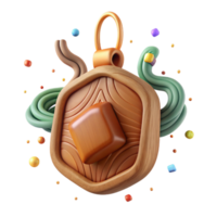 magnificent rustic Hand Carved Wooden Pendant Cutout on a Transparent Background original png