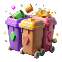 stunning minimalist Recycling Bins Color Coded Transparent Background high resolution png