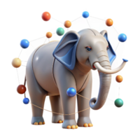 vibrant rustic Machine Learning Predicting Elephant Migration Path Precise Data Transparent Background genuine png