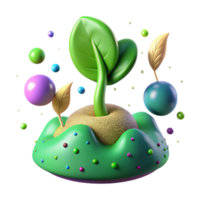 beautiful abstract Green Sprout Emerging From Soil Cutout authentic png