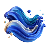 serene classic Ocean Waves Cutout Isolated Element Blue Gradient premium png