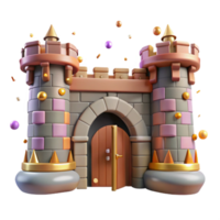magnificent classic Medieval Castle Gate with Drawbridge Cutout Isolated high quality png