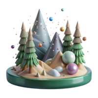 wonderful vintage Pine Trees and Mountain Ridge Transparent Background high resolution png