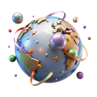 elegant classic Globe with Highlighted Flight Paths Transparent png