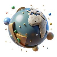 impressive creative Globe with Shadows Realistic Lighting Transparent Background authentic png
