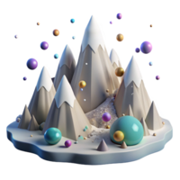 serene creative Mountain Range with Snow Capped Peaks with Transparent Background original png
