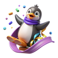 stunning artistic Penguin Sliding Cutout Playful Movement exclusive png