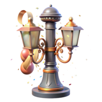 stunning traditional Historical Lamppost Cutout with Ornate Design Isolated high resolution png