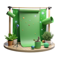 wonderful abstract Green Screen Studio Setup Isolated Element png