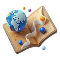vibrant classic Open World Map Perspective View Cutout Element high resolution png
