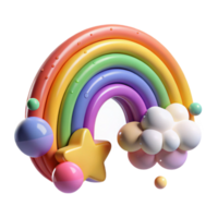serene minimalist Rainbow Arc After Rain Isolated Element professional png