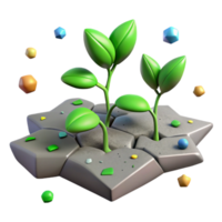 wonderful artistic Green Shoots Growing Through Cracks in Pavement Cutout genuine png