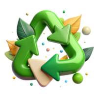 magnificent modern Recycling Symbol with Green Arrows Transparent Background original png