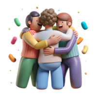 vibrant contemporary Group Hugging Consoling Gesture Transparent Background high quality png