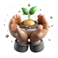 wonderful modern Hands Holding Soil with Sprouting Seed Transparent authentic png