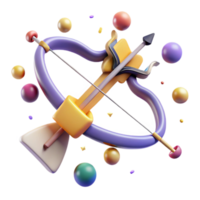 beautiful creative Realistic Vr Bow and Arrow Isolated high resolution png