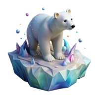 beautiful rustic Polar Bear on Melting Ice Floe Cutout Side View high resolution png