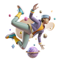 magnificent classic Hip Hop Dancer with Handstand Isolated Transparent Background authentic png