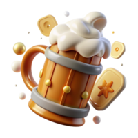 vibrant creative Oktoberfest Beer Stein Frothy Overflow Cutout high resolution png