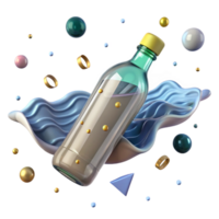 stunning vintage Plastic Bottle Floating in River Cutout Isolated Transparent Background Close Up professional png