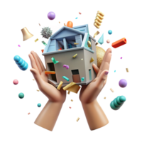 stunning vintage Hands Holding Up Broken Building Transparent Background original png
