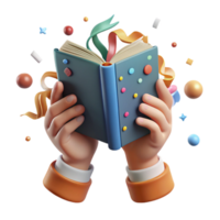 beautiful abstract Hands Holding Book About Nature Transparent Background original png