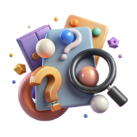 extraordinary classic Inquiry Based Learning Icon Question Mark and Magnifying Glass Transparent Background exclusive png