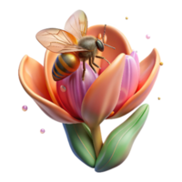 impressive rustic Honeybee Gathering Nectar From Bluebell Transparent Background detailed png