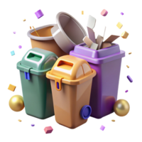 extraordinary classic Recycling Bins for Different Materials Transparent Background authentic png