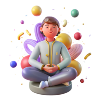 serene minimalist Person Meditating in Noisy Environment Isolated original png