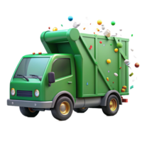 beautiful minimalist Recycling Truck Side View Isolated Cutout exclusive png