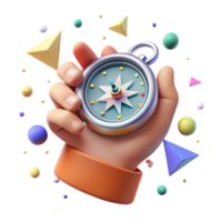 elegant vintage Hand Holding Compass Navigating Isolated original png