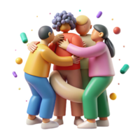 beautiful creative Group Hugging Support Circle Transparent Background png