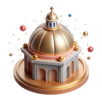 dramatic abstract Historic Building Dome Top View Cutout authentic png