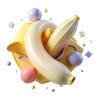 magnificent rustic Pale Yellow Banana Peeled Half with Transparent Background professional png