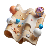 elegant abstract Historical Map Cutout Transparent Background with Soft Lighting high quality png