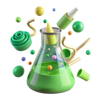 impressive abstract Laboratory Beaker with Green Liquid Cutout exclusive png