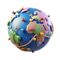 wonderful modern Globe with Migration Routes Isolated Element with Bright Colors high resolution png