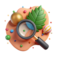 beautiful modern Magnifying Glass Examining Leaf Structure Cutout authentic png