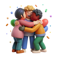 vibrant rustic Group Hugging After Disaster Transparent detailed png