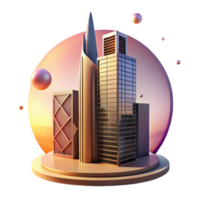 vibrant creative Modern Skyscraper Silhouette at Sunset Isolated high resolution png