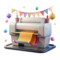 extraordinary minimalist Large Format Printer Front View with Banner Cutout original png