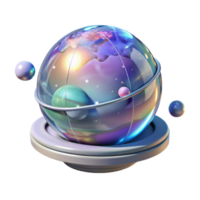 vibrant classic Hologram Projection of Globe Transparent Background png